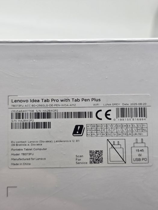 Lenovo Idea Tab Pro, Octa-Core, 12.7"/ 8GB RAM/ 256gb/ SIGILATA
