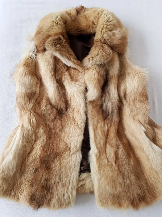 Дамски елек естествен косъм - размер М-Л