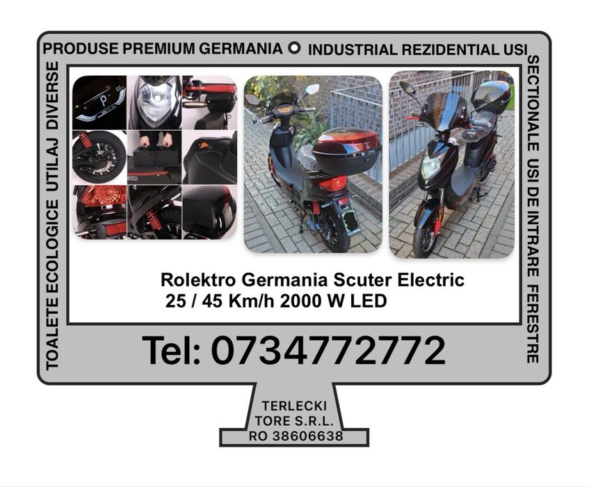 SCUTER TROTINETA ELECTRIC Rolektro Germania  25/45 km/h 2000 w