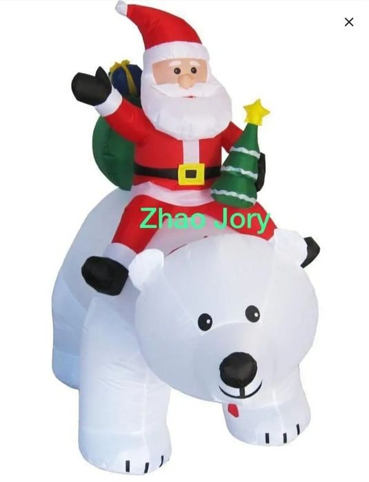 Надувной Санта и Медведь, головой двигает,внутри есть свет.