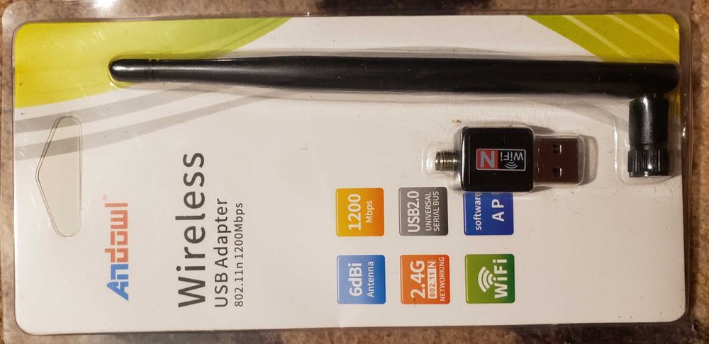 Wi-Fi USB Wireless 1200Mbps, Antenă_6dBi, pt Laptop, PC, și etc...