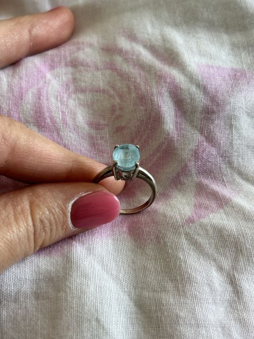 Кольцо с Голубым Топазом