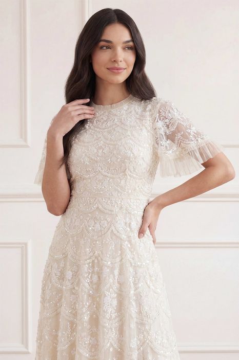 Niddle & Threads rochie originala - varianta scurta până la genunchi