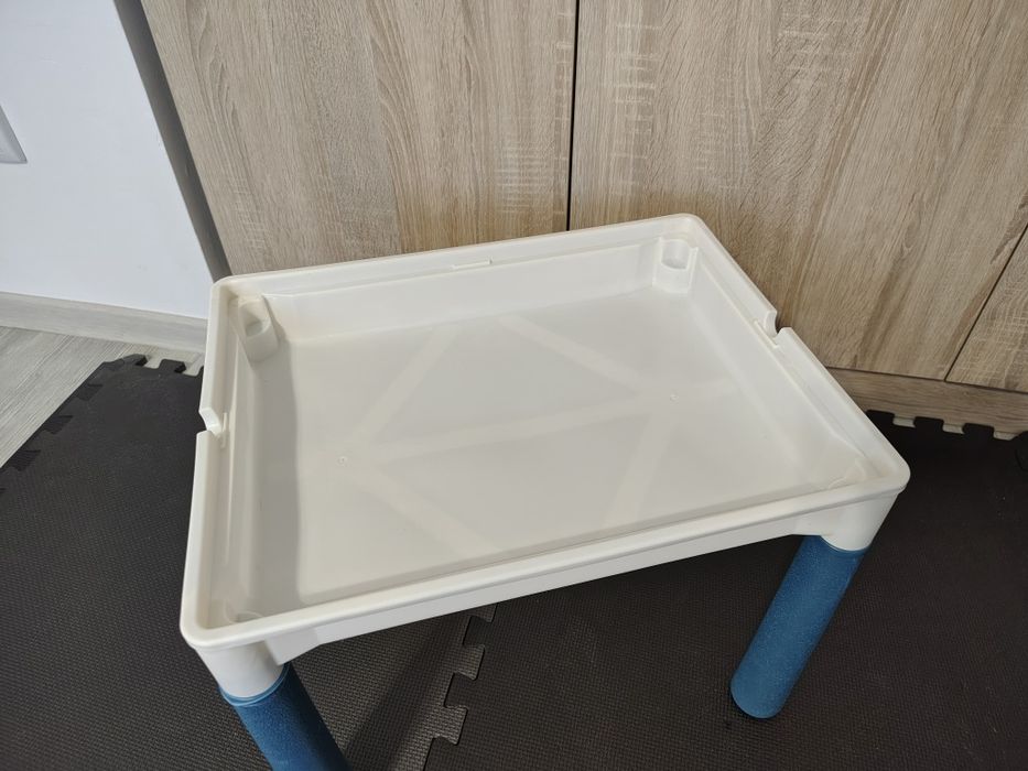 Masa multifunctionala lego copii cu scaunel, cutiute si spatiu  depozitare si cuburi/piese lego, ajustabila, reglabila pe inaltime