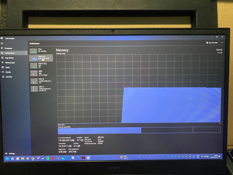 Laptop OMEN 17.3” i7-12700H RTX 3070 Ti
