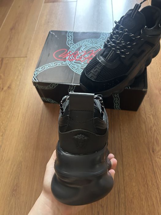 adidasi versace chain reaction full black catifea full box