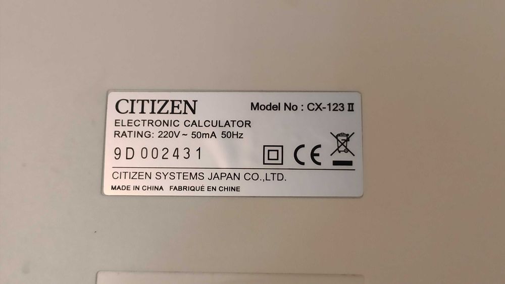 Citizen CX-123 II  печатающий калькулятор.