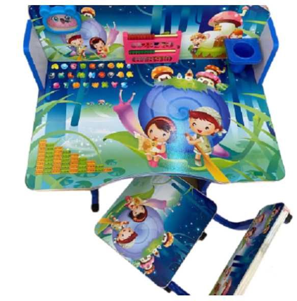 Birou cu scaunel ,inaltime reglabila,MDF,diferite modele fete/baieti