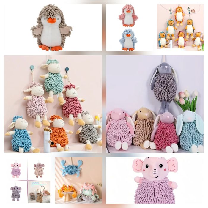 Колекция 2в1 Плюшени играчки – Играчка и Кърпа за ръце в Едно