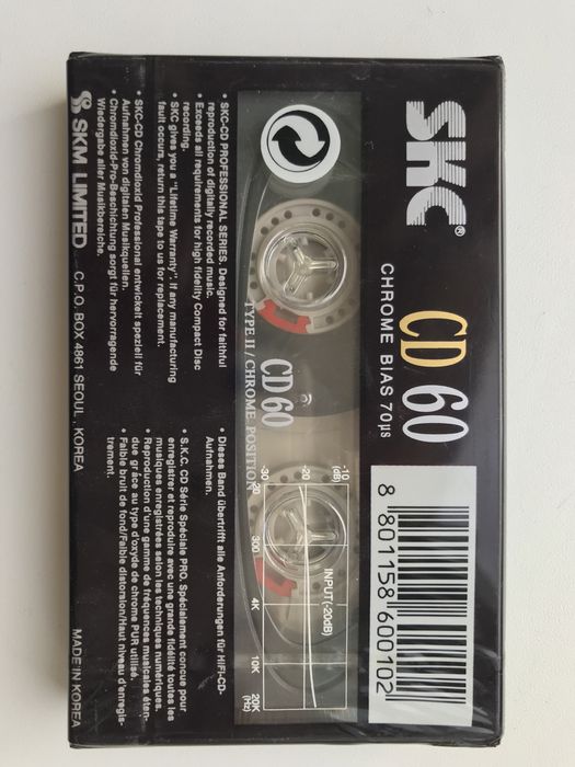 Редкие Аудио Кассеты хромовые новейшие SKC Slim