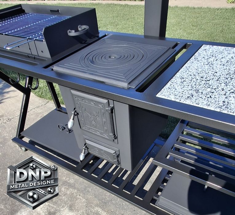 Ansamblu gratar soba arzator pe gaz