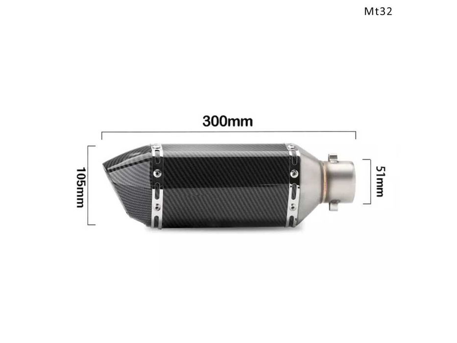 Evacuare AKRAPOVIC, toba sport pentru motocicleta 300mm, carbon