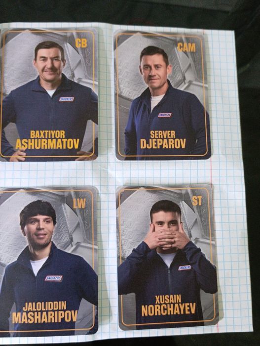 Ozbekiston terma jamoasini kartochkalari