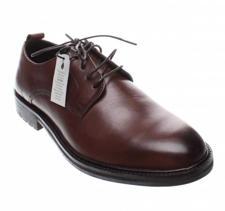 Pantofi derby 40.5 41 plain toe ZIGN London piele naturala burgundy