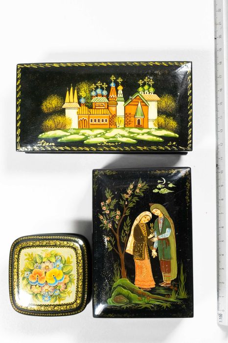 Cutii pentru bijuterii papier-mâché russian lacquer