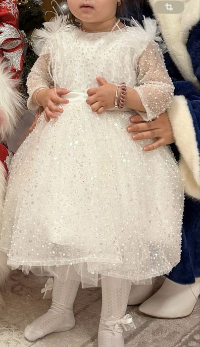 Праздничное белое платье для девочки