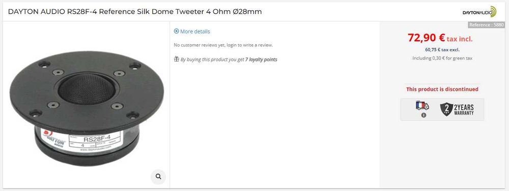 Boxe monitoare Visaton GF200 - Dayton RS28F