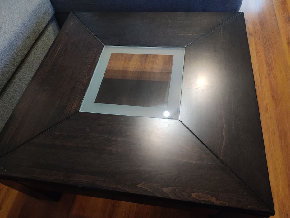 Комплект холна и трапезна дървена маса