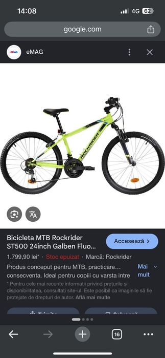 Bicicleta Rockrider 9-12 Ani
