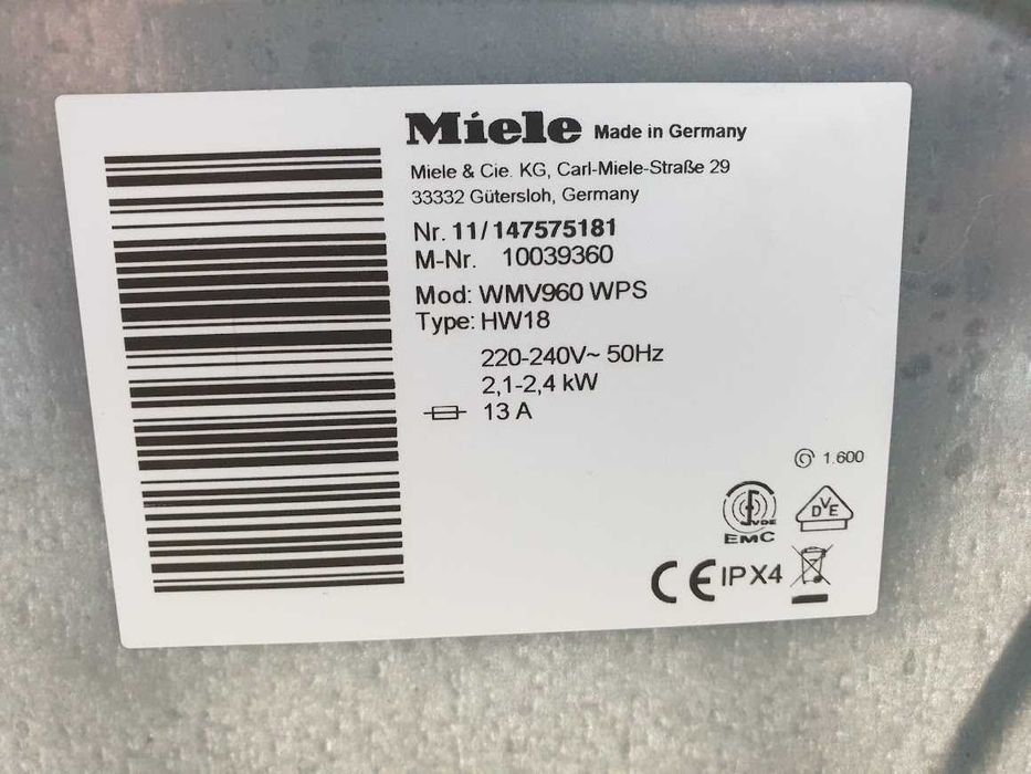 Miele - 9кг - Пара - WiFi - TwinDos - Пералня Миеле 12м Гаранция