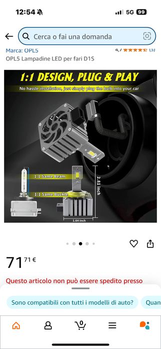 Nou!! Set 2 becuri Led D1s canbus  alb rece pur 6000k