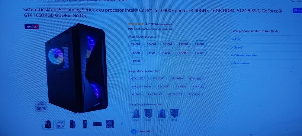 Unitate PC Serioux+monitor Philips 21,5 inch