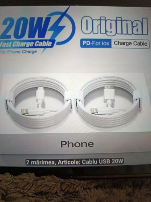 Cabluri (fast charger) pentru incarcărea rapidă a telefoanelor iPhone