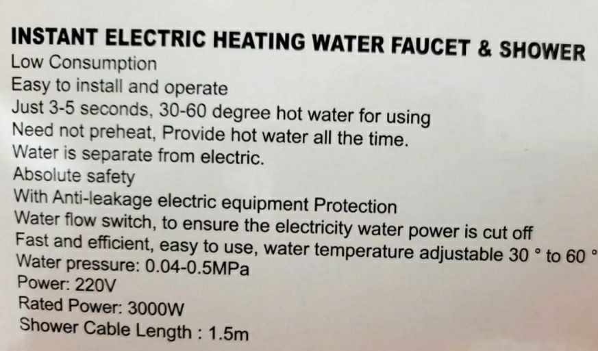 Robinet electric încălzitor cu dus instant afisaj LED blat/perete