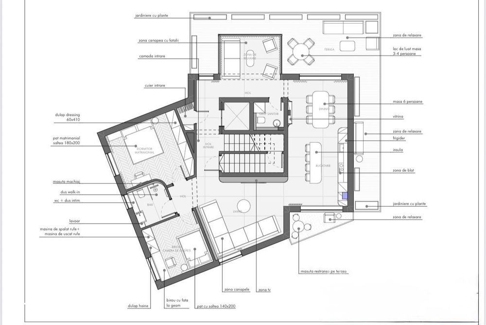 Apartament semifinisat tip Penthouse in Andrei Muresanu (sud)
