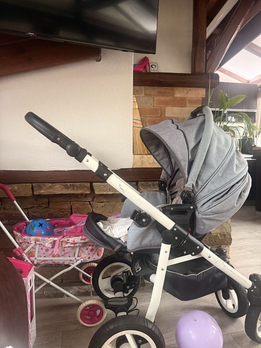 Бебешка количка Adbor Nemo 3 в 1 - лен с три коша