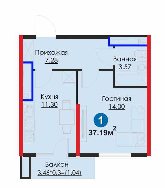 Продается 2-комнатная квартира в одном из амбициозных проектов от NRG