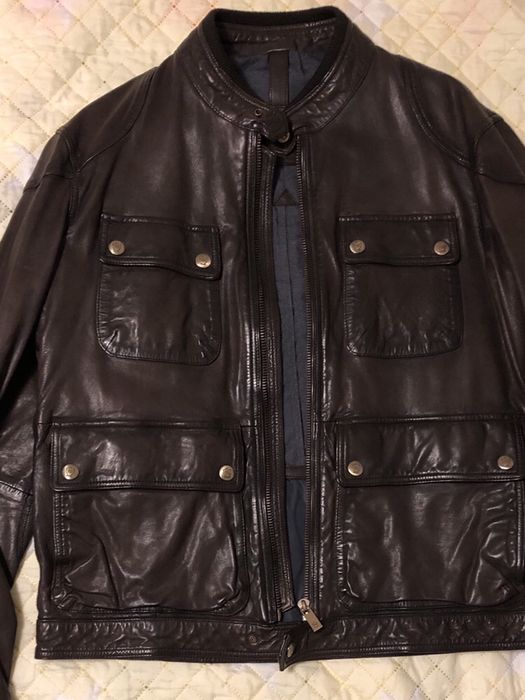 Geaca din piele Massimo Dutti noua