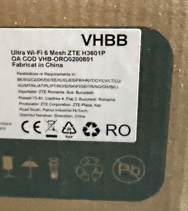 ZTE H3601P Ultra Wi-Fi 6 Nou