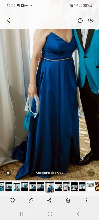 Rochie lunga  de seară/ocazie din tafta satinata mărime 38-40.