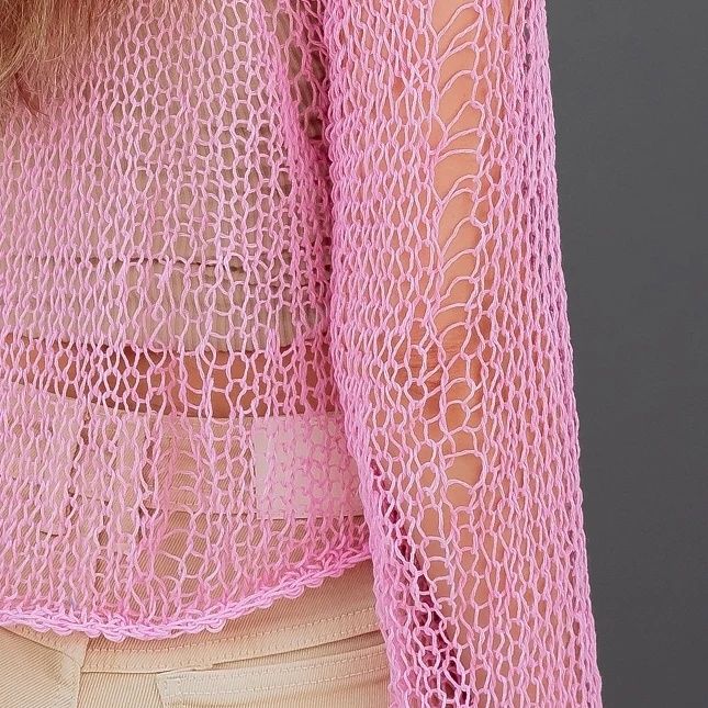 Лонгслив сетка из хлопка