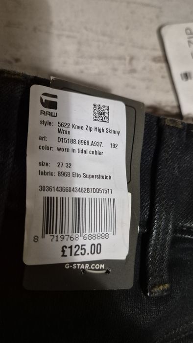 G-Star RAW 5622 Knee Zip High Skinny Wmn jeans W27 -  L32
