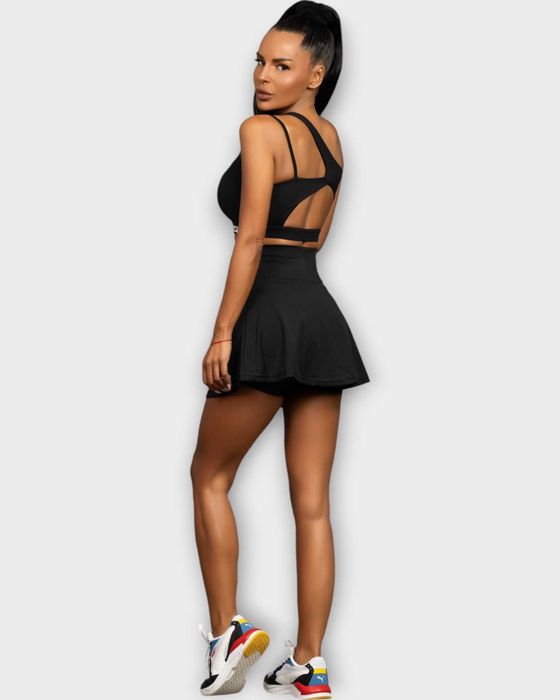 Пола с Къс Панталон - Черен, Син и Бял цвят, размери S, M, L