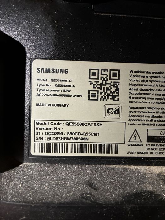 Смарт телевизор Samsung - QE55S90CATXXH, 55'', 4K Ultra HD OLED, 144 Hz