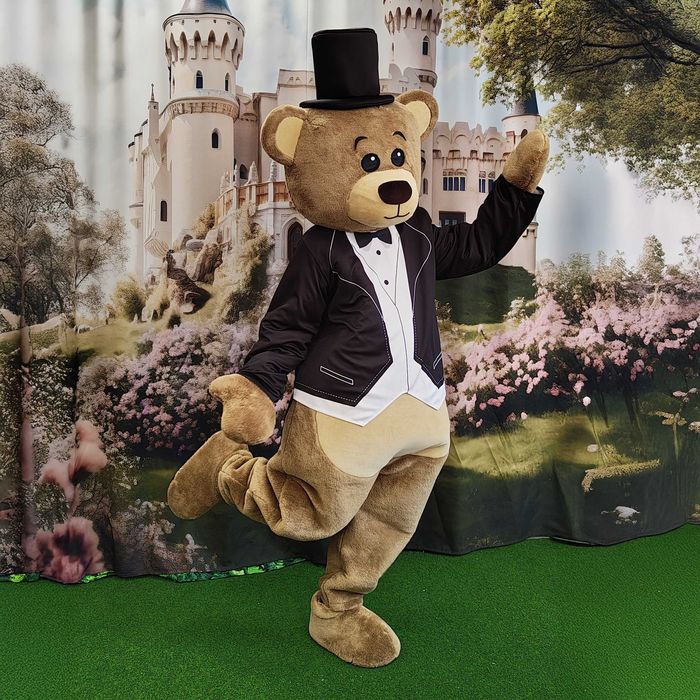 Costum mascota Urs (Teddy Bear) maro elegant pentru petreceri