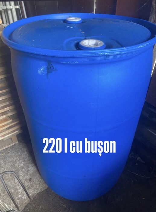 Butoaie plastic, metal, cu cerc, cu busoane
