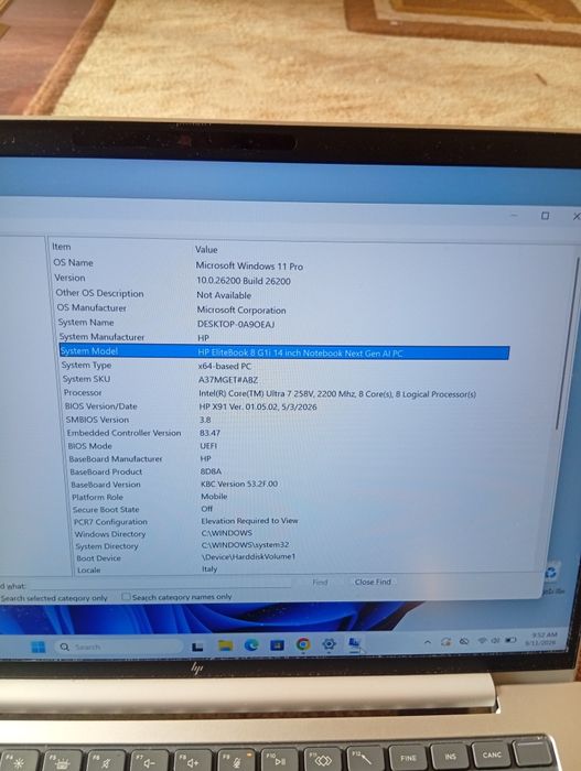 Laptop HP EliteBook 8 G1i 14 inch Notebook AI PC Intel Core Ultra 7 258v
