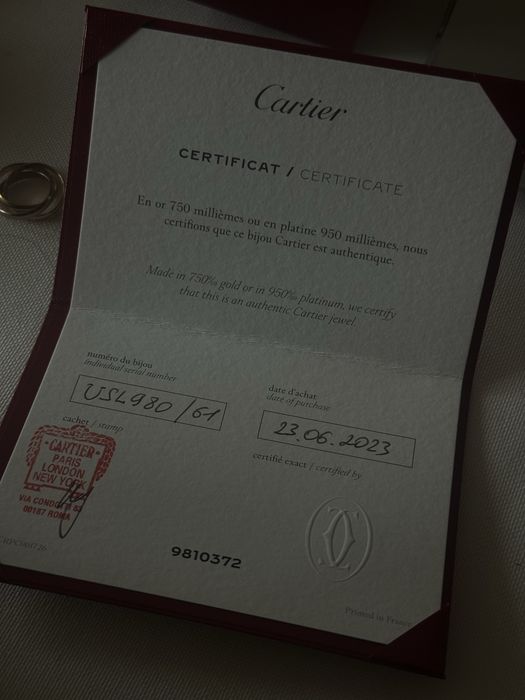 Cartier Trinity Ring marimea 61 cu factura + certificat autenticitate