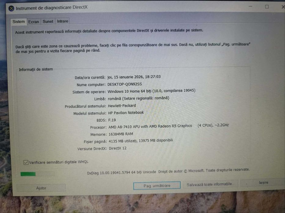 Super Pret Laptop Hp Pavilion ( Low Gaming) cu 16Gb ram + 1tb SSHD