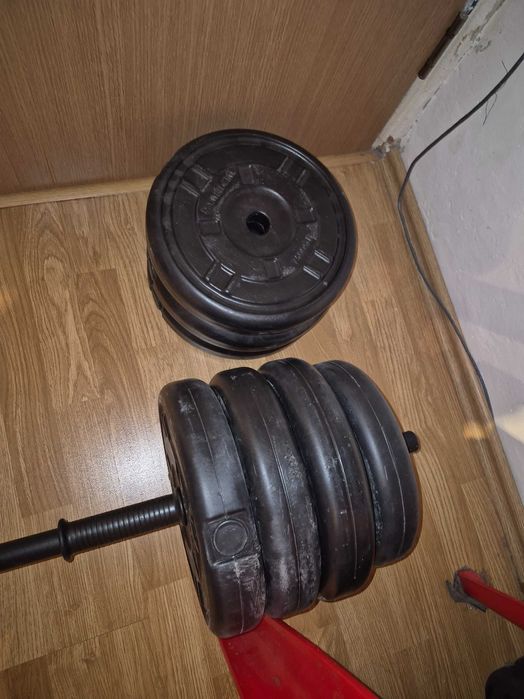 Gantere set plus piept cu bara