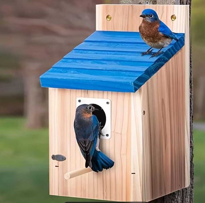 Къщичка за птички от масив