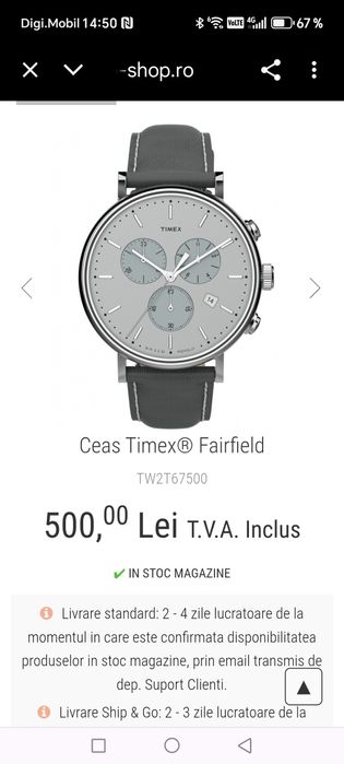 Ceas Timex Fairfield Indiglo Chronograph 41 mm