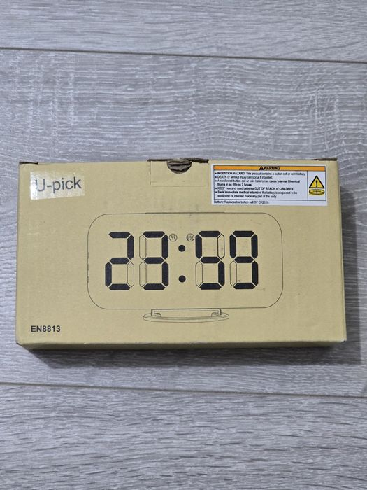 Ceas de masă digital cu oglindă 6.5" – Rose Gold – nou