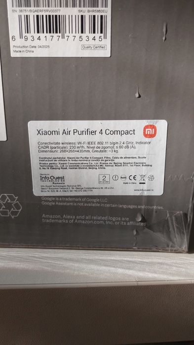 Xiaomi smart air purifier 4 compact , AC-M18-SC, alb