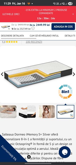 Saltea Dormeo 8 in 1