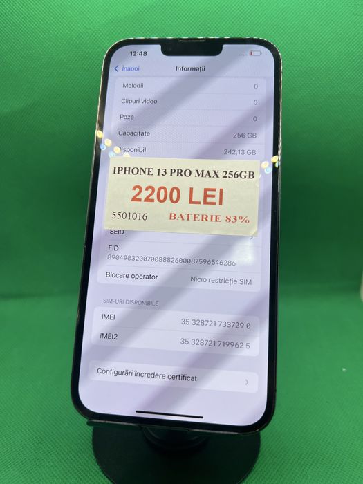 Iphone 13 pro max 256gb 100% bat•Amanet Lazar Crangasi•55010
